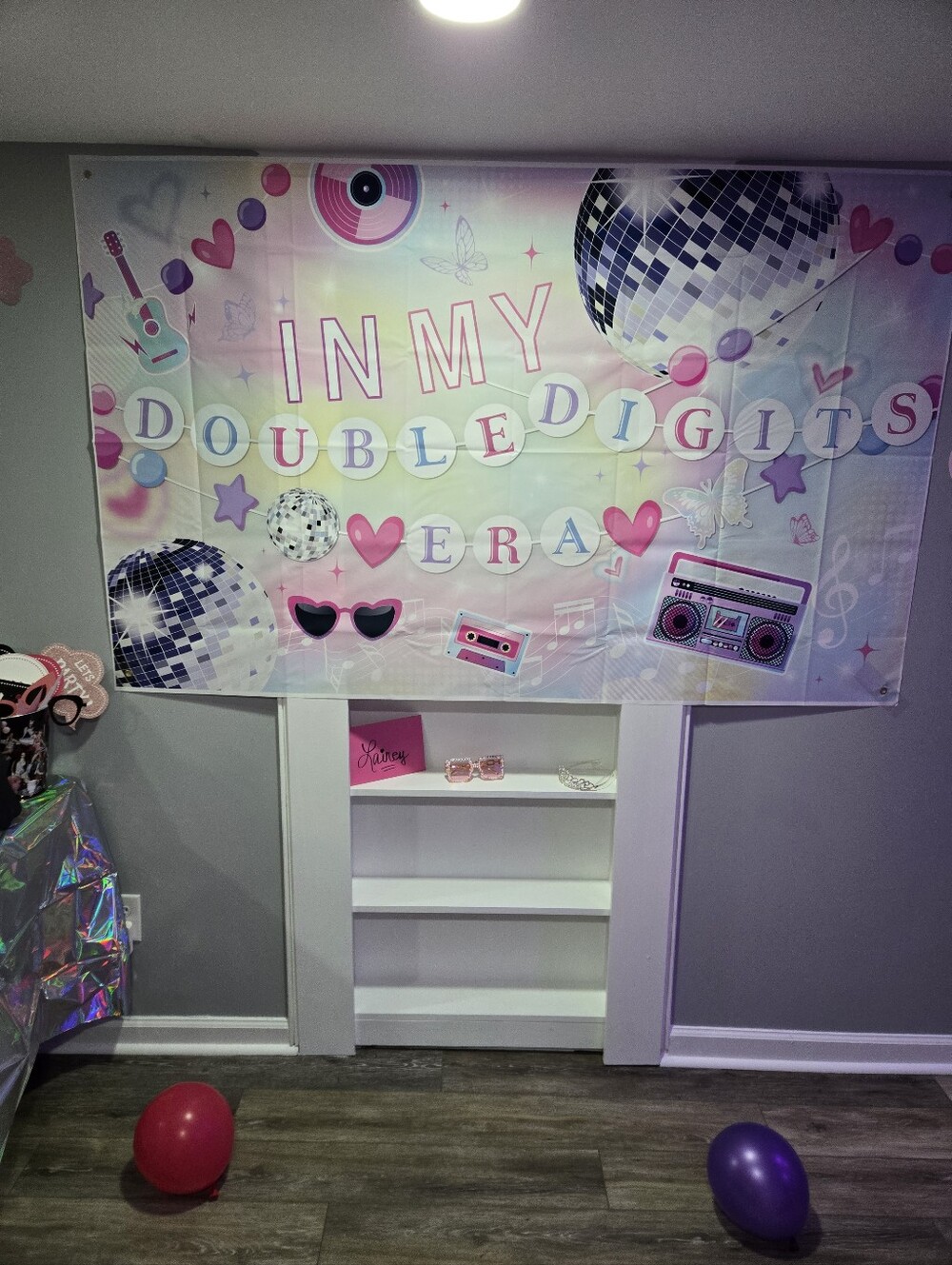Birthday Backdrop Banner - Pink Pastel Double Digits Party